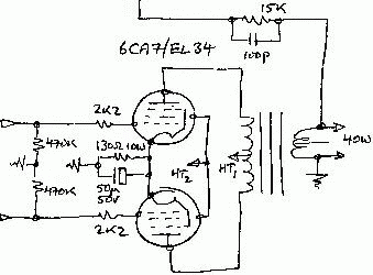 Cathode-biassed Class-AB1 circuit